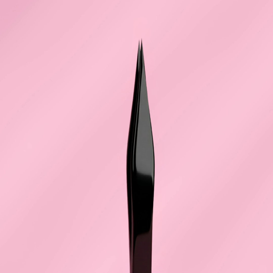 Hunni BLACK - Fibre Grip Lash Tweezer - (Straight tweezer)