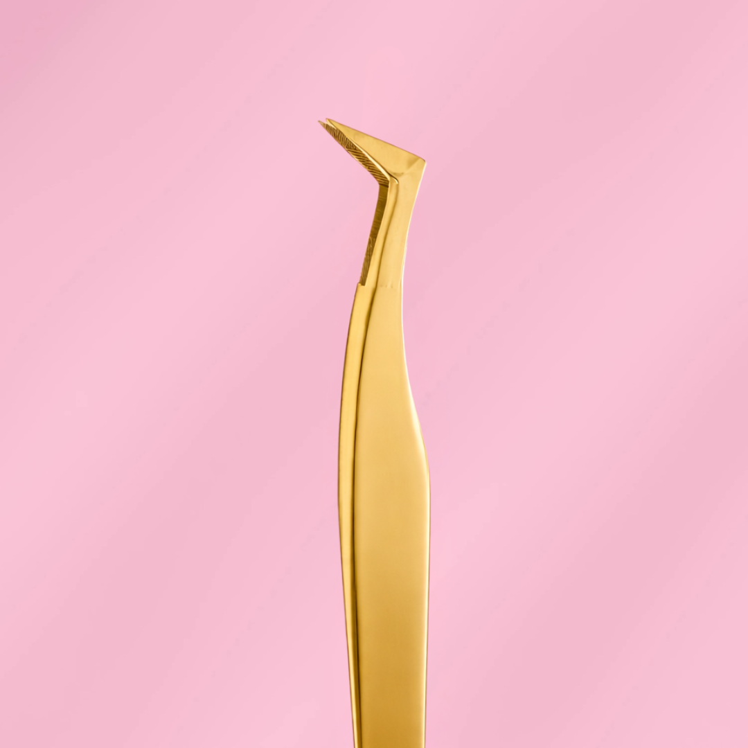 BABYCAKES - GOLD - Fibre Grip Lash Tweezer (Boot Style)